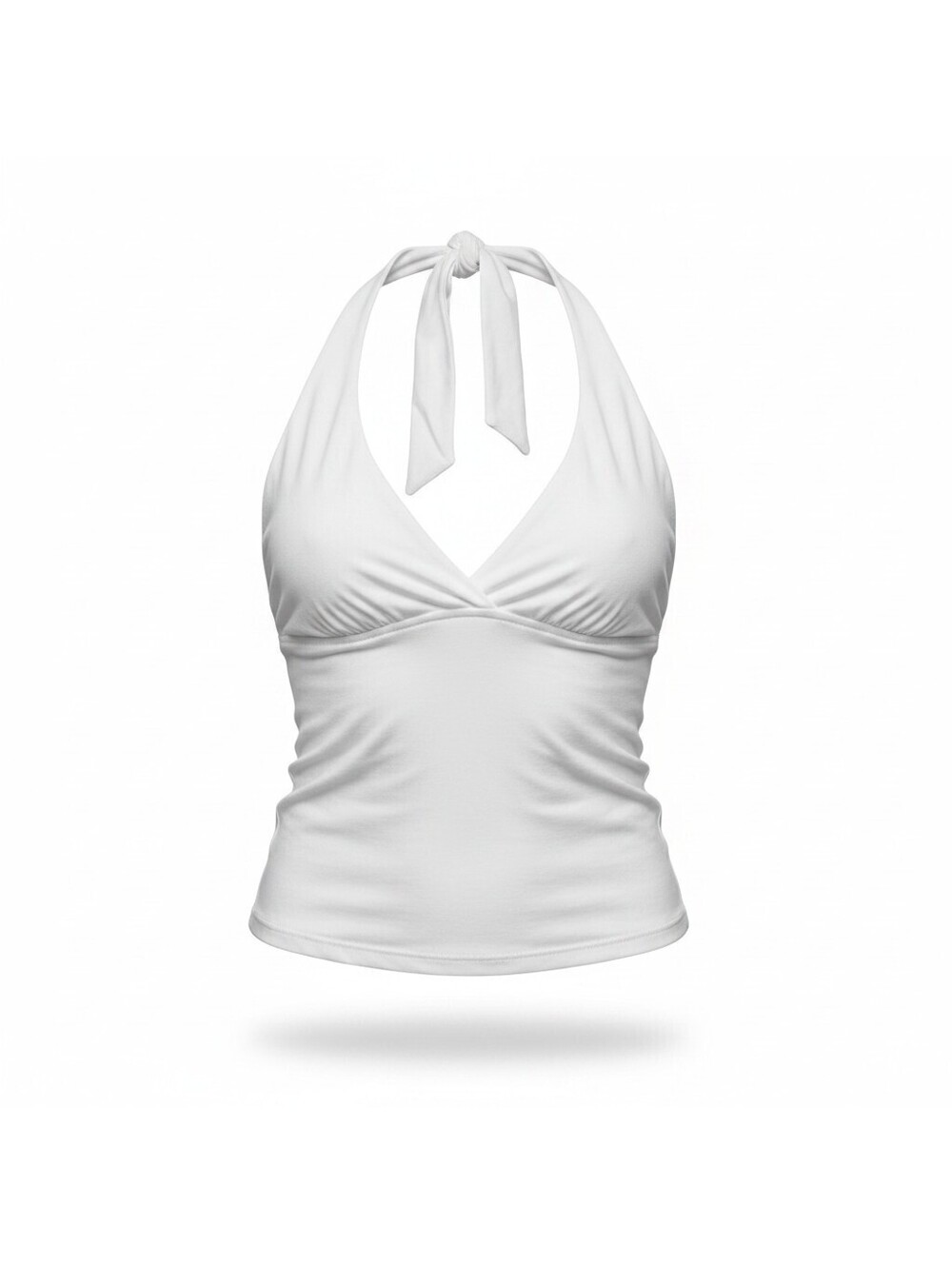 Princess Polly Halter Crop Top Women’s US 4 White Plunging V-Neck Tie Back